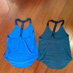 Set of 2 Nike Workout T-Back Tank! Dark Grey & Royal Blue Heather Print